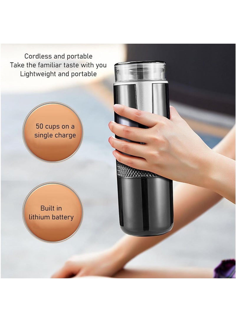 MarlaMall Portable Espresso Machine, Electric Mini Coffee maker Machine,Compatible Coffee Capsules and Ground Coffee, Rechargeable Handheld Coffee Maker Machine for Car Travel Camping - Image 5