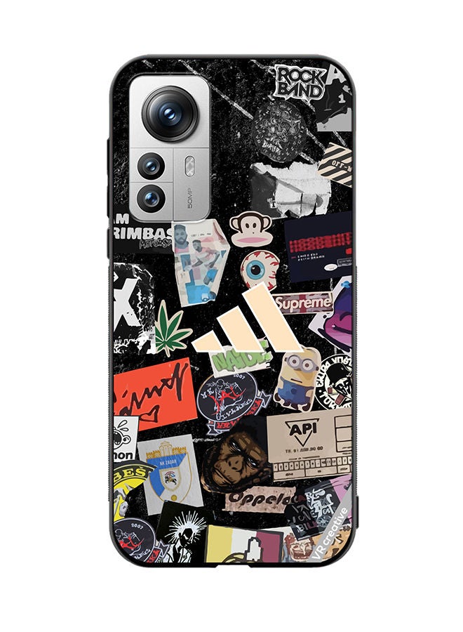 VR CREATIVE Protective Case Cover For Xiaomi 12X Adidas Stickers Design Multicolour - Image 1