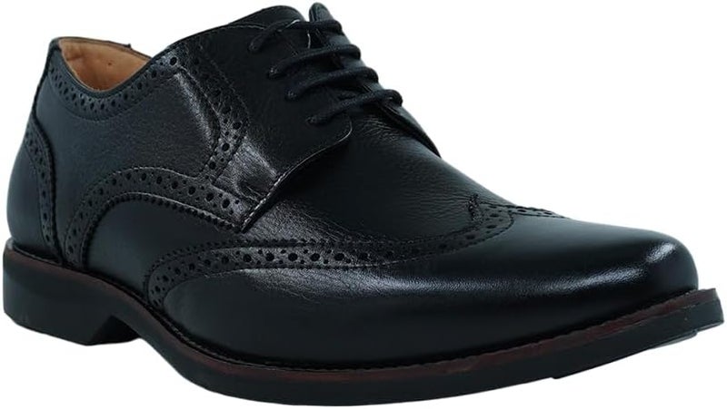 Hush Puppies أحذية هاش بايبيز جلدية سوداء مزودة بأربطة - Image 1