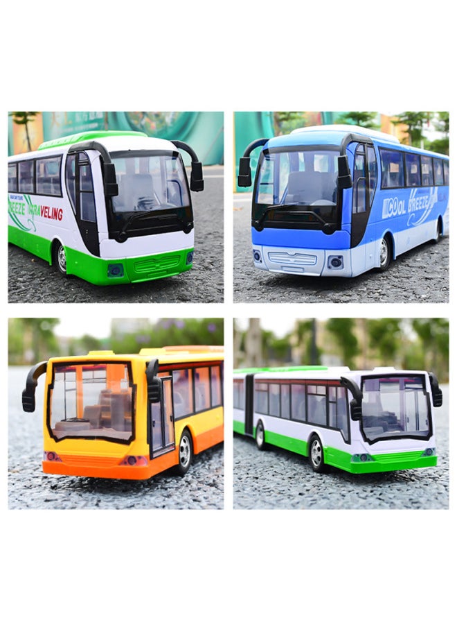 Children's Electric Remote Control Car Simulation Bus Large Bus Wireless Remote Control Charging Boy Toys Wholesale-Color:666-691NA Blue Double Layer Bus
