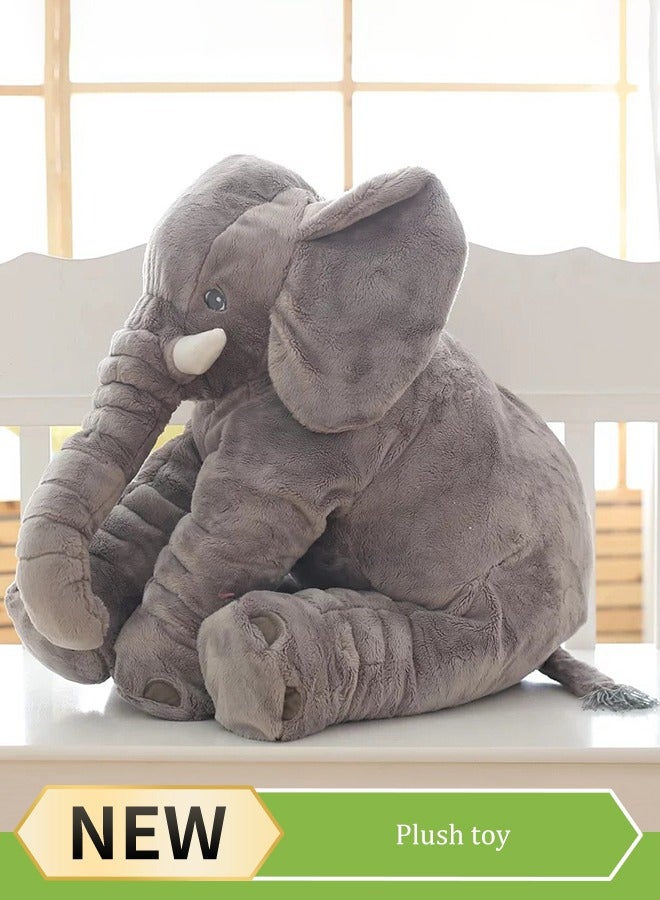 Elephant Plush Toy (60cm) ,Clever Elephant Plush Toy for Kids, Perfect Elephant Gifts for Girls/Boys and Women,Super Soft Elephant Room Decoration(Gray) - Image 1