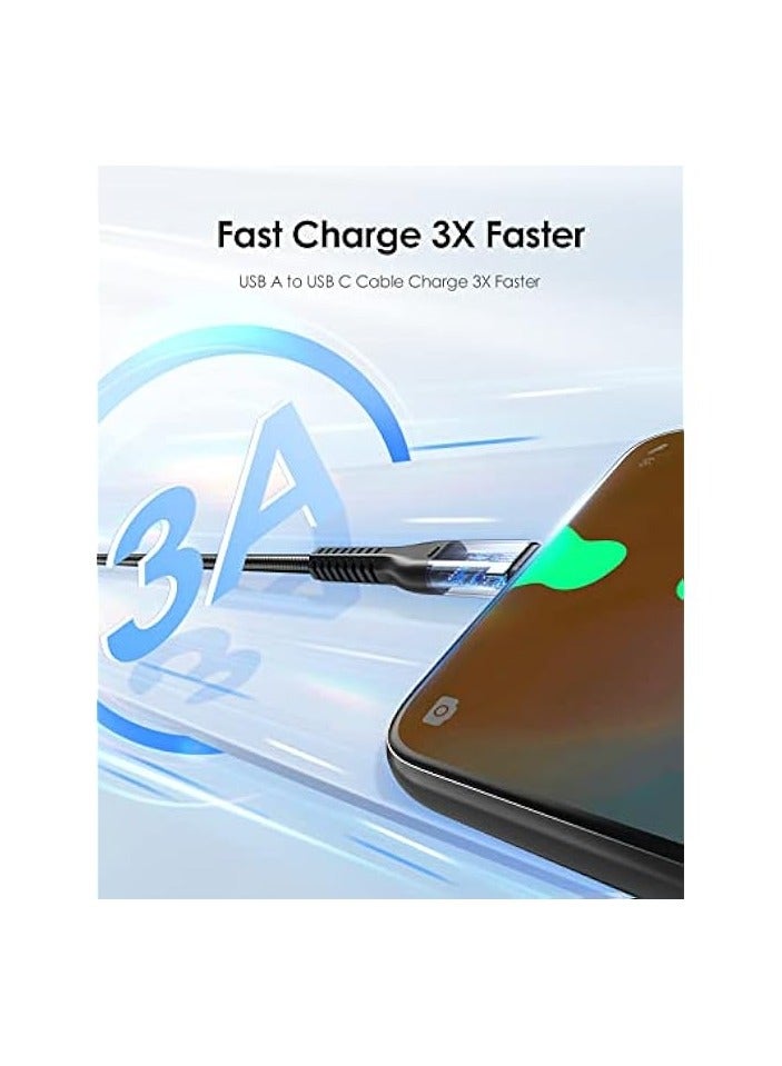 Lention USB Type C Cable 9V/3A Fast Charging (2-Pack 3.3ft+3.3ft), LENTION USB A to USB C 27W Braided Charger Cord Compatible with Samsung Galaxy S10 S10E S9 S8 Plus Note 10 9 8, Moto Z, LG G8/G7, More (Grey)  - Image 3
