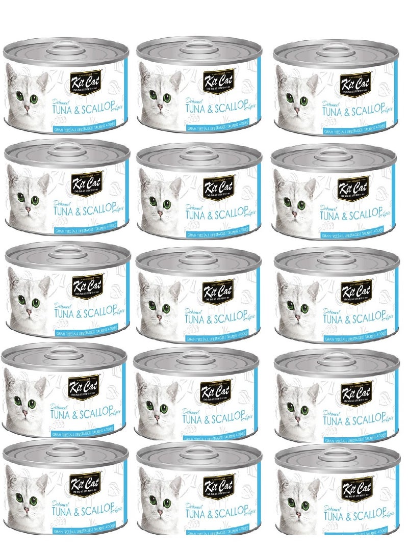 Kit Cat 15PC Kit Cat Tuna & Scallop 80g - Image 1