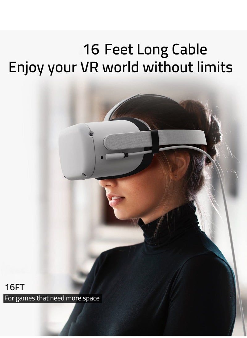 Link Cable 5 Meters for Oculus Quest 2 Accessories and PC/Steam VR, High Speed PC Data Transfer, USB 3.2 to USB C Cable for VR Headset and Gaming PC - Image 5