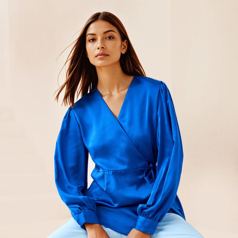 Iconic Relaxed Fit V-Neck Wrap Top