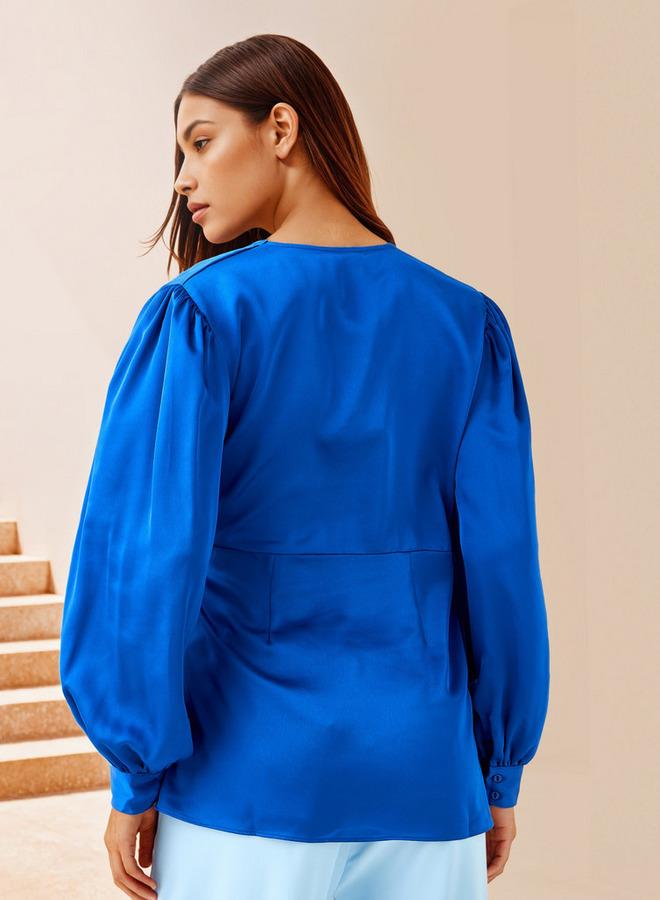 ايكونيك توب لف بياقة على شكل حرف  بقصة مريحة أيقونية - Image 3