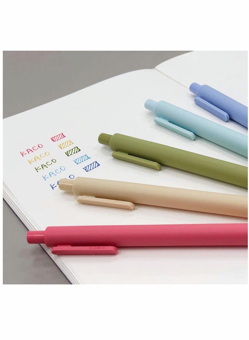 Generic 0.5 Gel Pen Multi Color Pen Cute Kawaii Boxed Pen Soft Touch Retractable Gel Ink Pens Fine Point Elegance Colors 5 Pack Colored Ink Smooth Writing Pen for School Office Home Take Notes  - Image 5