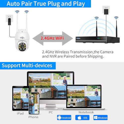 Hiseeu No HDD 16CH Full HD Security Network Video Recorder NVR System, Built-in WiFi Router, Supports 16 Cameras, Supports up to 6TB HDD, Work with Hiseeu Wireless Camera, Work with 2.4G/5G WiFi. - Image 4