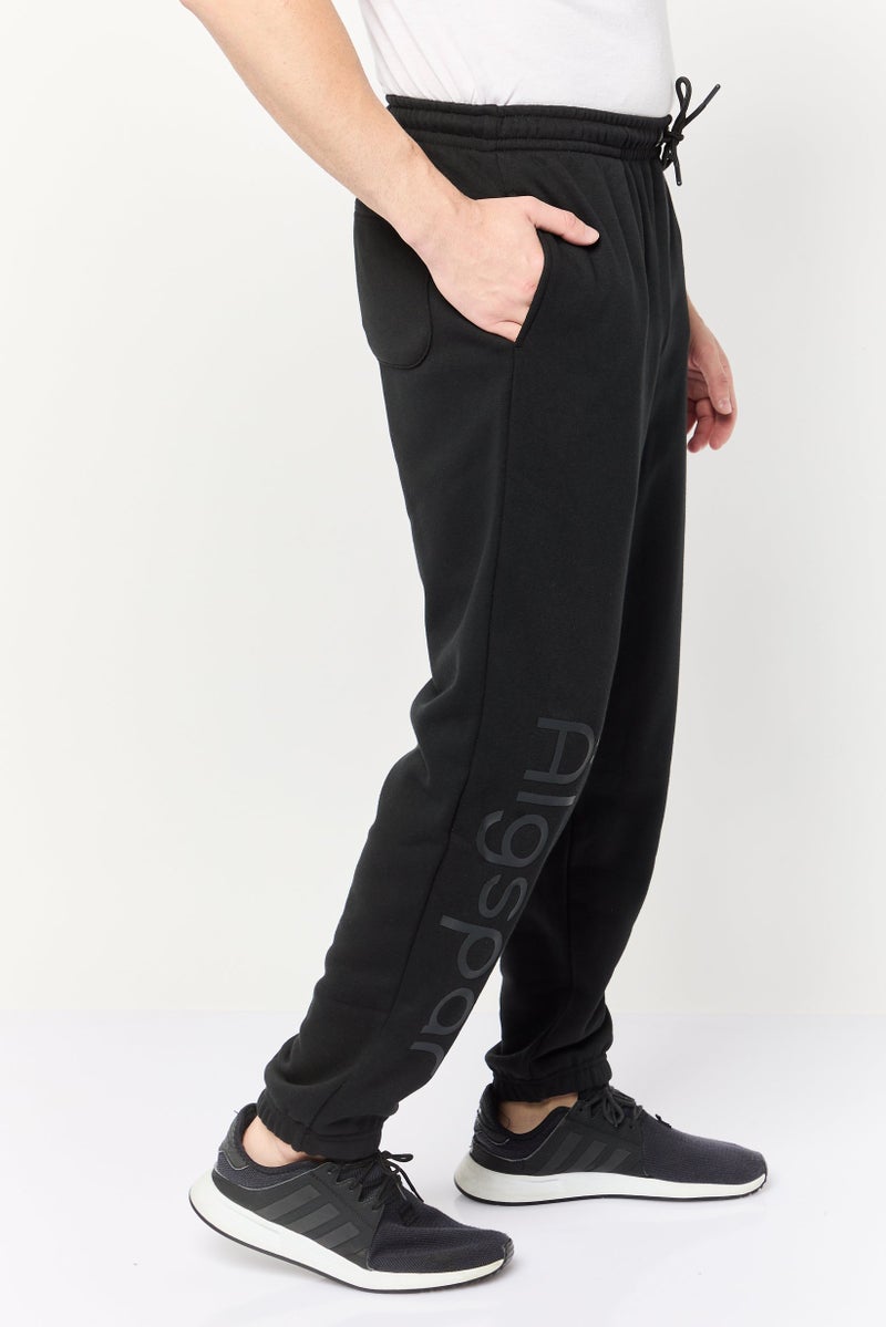 Algspar Men Regular Fit Brand Logo Jogger Pants, Black  - Image 3