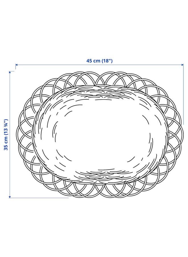 Zaboon Place mat, natural/rattan handmade, 35 cm - Image 5