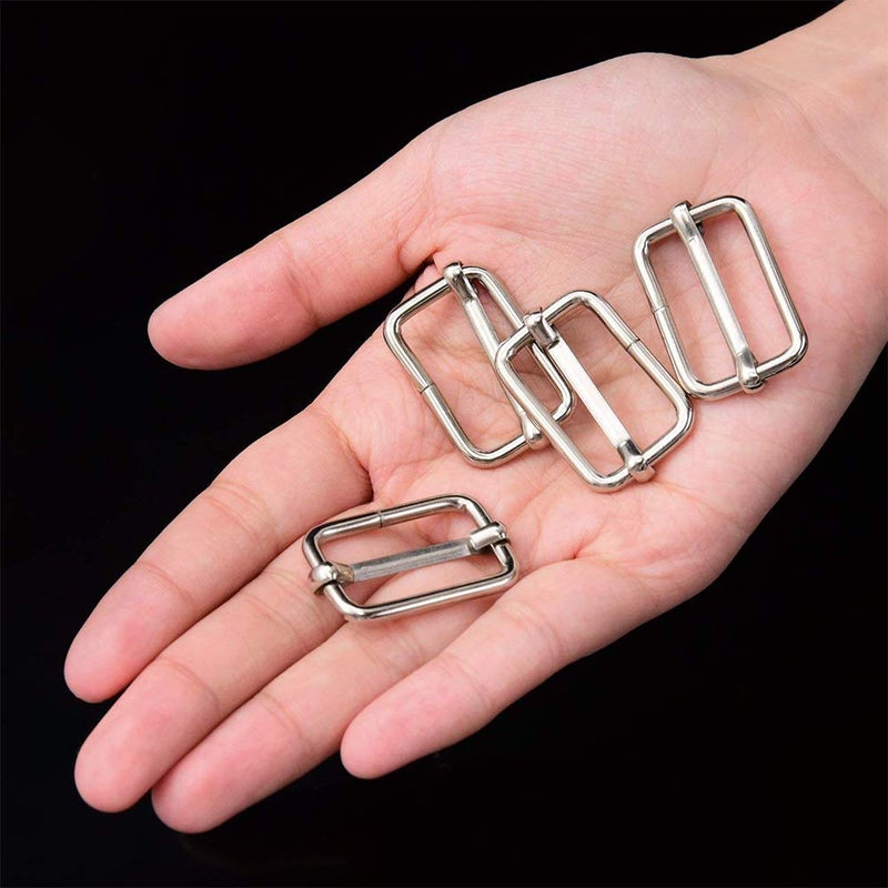 DIY Crafts DIY Crafts Slide Buckle 1 inch Nickel Plating Triglide Slides Rectangle Adjustable Webbing Slider for Fasteners Strap Backpack DIY Accessories BB  - Image 4