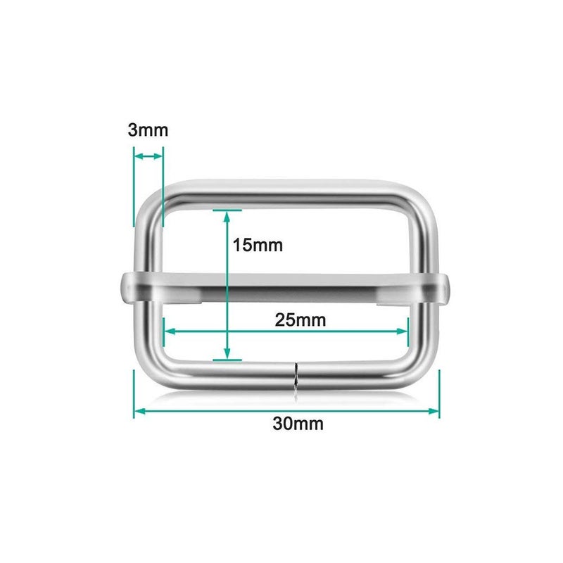 DIY Crafts DIY Crafts Slide Buckle 1 inch Nickel Plating Triglide Slides Rectangle Adjustable Webbing Slider for Fasteners Strap Backpack DIY Accessories BB  - Image 3