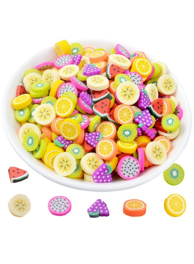 Zhiheng 100 Pack Fruit Slime Charms Resin Flatbacks Buttons Polymer Clay Beads For Miniature Fairy Garden Hair Accessories Diy Scrapbooking Phone Case (Multi) - Image 1