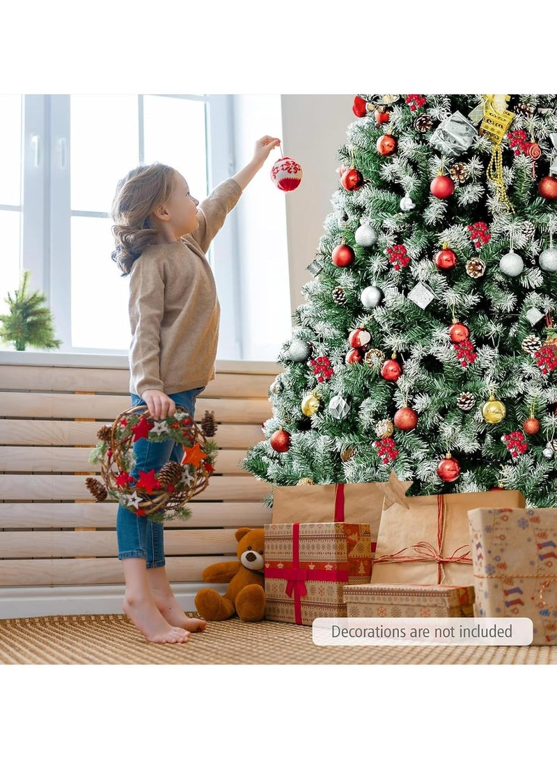 تابيت شجرة عيد الميلاد الاصطناعية مع أقماع الصنوبر والتوت الأحمر وشجرة عيد الميلاد المزينة بالثلوج والزينة الداخلية والخارجية والهدايا للمنزل والحفلات والمهرجانات والعطلات - Image 2