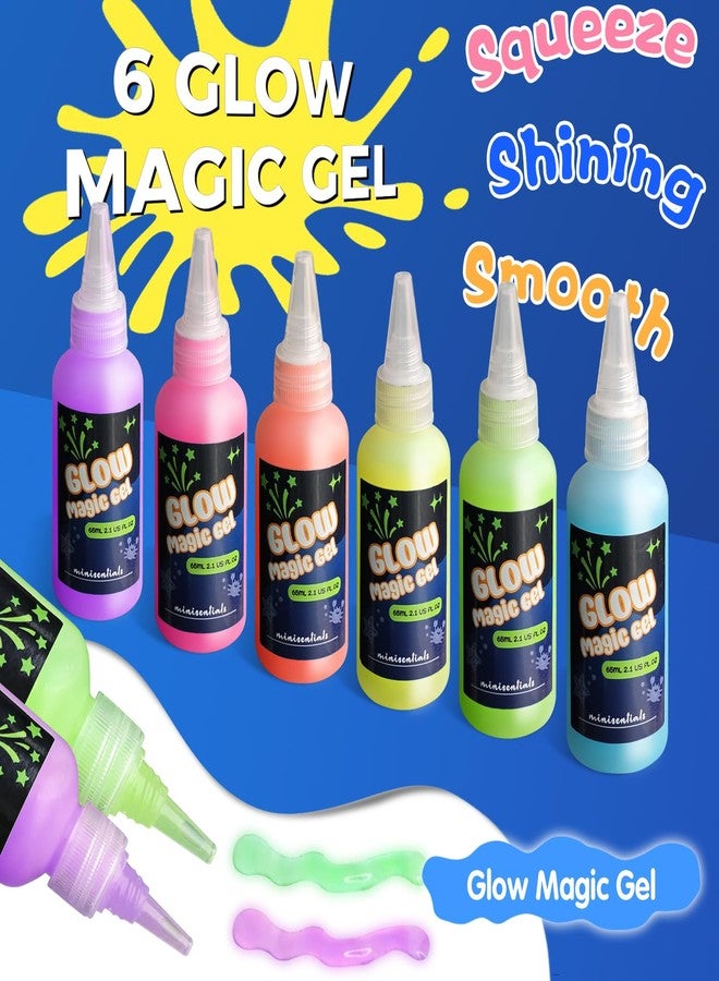 MINISENTIALS Magic Water Elf Toy Kit - Glow in The Dark Aqua Gel 6 Colors with 6 Molds - Magic Squishy Maker Water Fairies Birthday Party Favors DIY STEM Toy for 3-8 Years Old Kids - Image 2