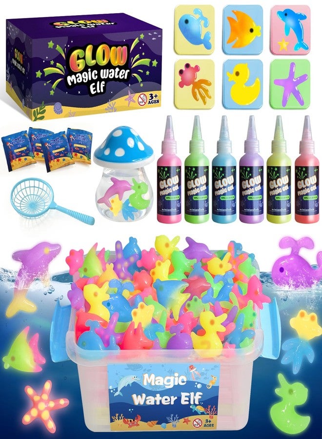 MINISENTIALS Magic Water Elf Toy Kit - Glow in The Dark Aqua Gel 6 Colors with 6 Molds - Magic Squishy Maker Water Fairies Birthday Party Favors DIY STEM Toy for 3-8 Years Old Kids - Image 1