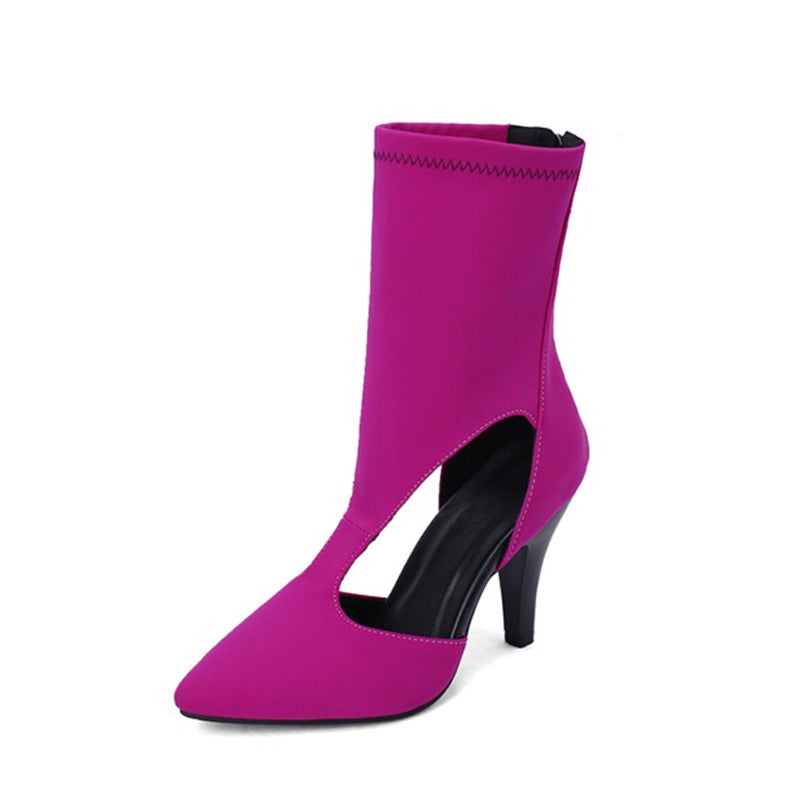 Sandals Pointed Toe Short Tube Hollow Sandals Large Size Women'S Shoes Q66-5 - Image 2