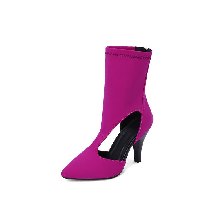 Sandals Pointed Toe Short Tube Hollow Sandals Large Size Women'S Shoes Q66-5 - Image 5