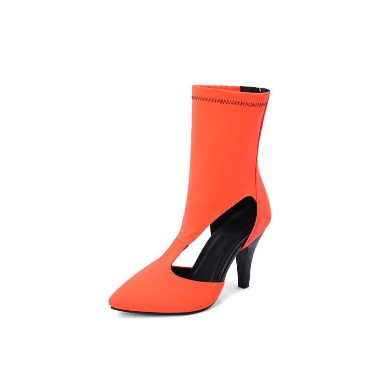 Sandals Pointed Toe Short Tube Hollow Sandals Large Size Women'S Shoes Q66-5 - Image 3