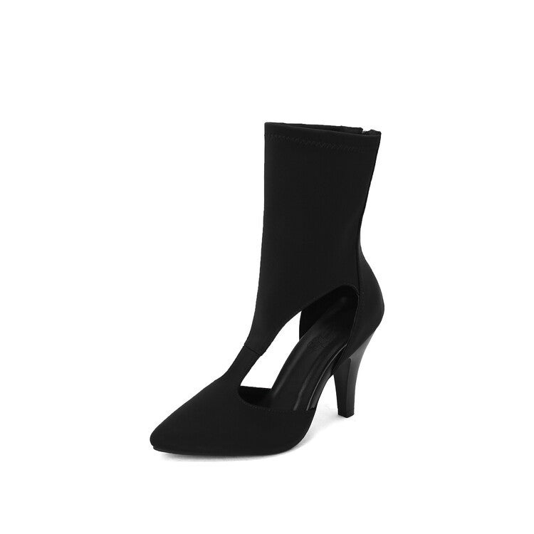 Sandals Pointed Toe Short Tube Hollow Sandals Large Size Women'S Shoes Q66-5 - Image 1