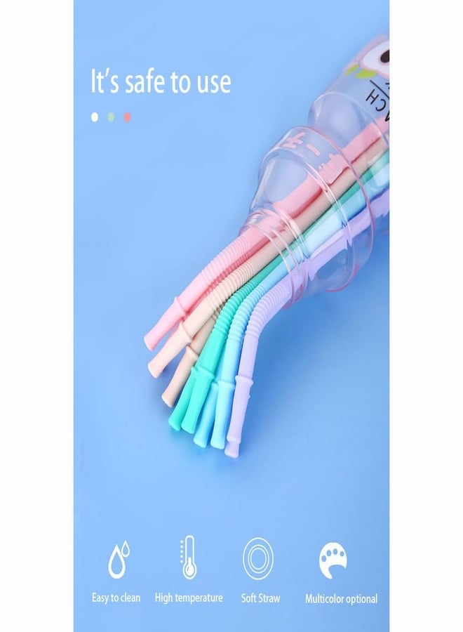 Fapiwen Silicone Straws, 5pcs Colorful With Cloth Bag and Cleaning Brush, Reusable Bendy for Kids - Safe, Kid Friendly, Easy to Clean - Image 4