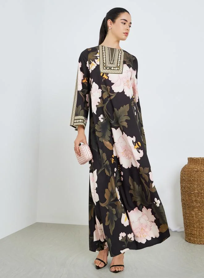 Amirah Women Placement Print Jalabiya