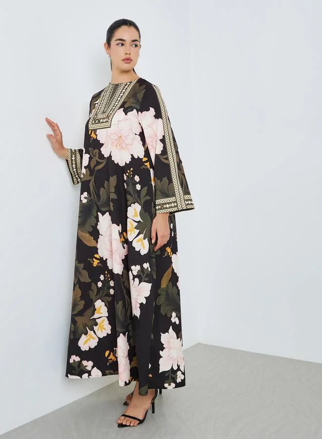 Amirah Women Placement Print Jalabiya