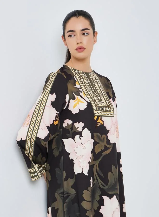 Amirah  Women Placement Print Jalabiya for Women | Best Price UAE