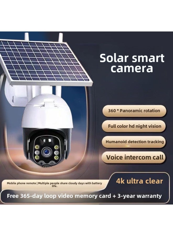 Solar Surveillance Camera 360 Degree No Dead Angle Mobile Phone Remote Super Clear Full Color Night Vision Housekeeping Outdoor Waterproof M-Color:Tracking + Alarm + Mobile Phone Remote + 360 Degree Rotating Mobile Phone Remote - Solar 90.0million Ultra Clear Pixel + 800m  - Image 2