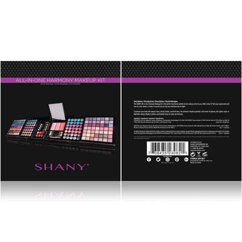 SHANY All In One Harmony Makeup Set - Ultimate Color Combination - Eyeshadows, Blush Powder, Lip-gloss Lipstick, Mini Makeup brushes, Makeup applicators, HOLIDAY GIFT IDEA - New Edition - Image 3