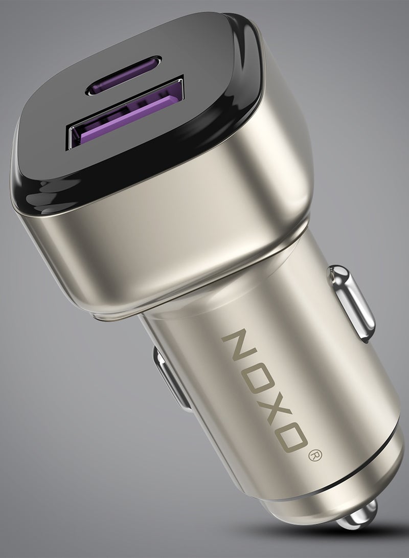 NOXO Super Fast Car Charger CCN-P-5 55W PD30W+QC4.0  - Gold - Image 1