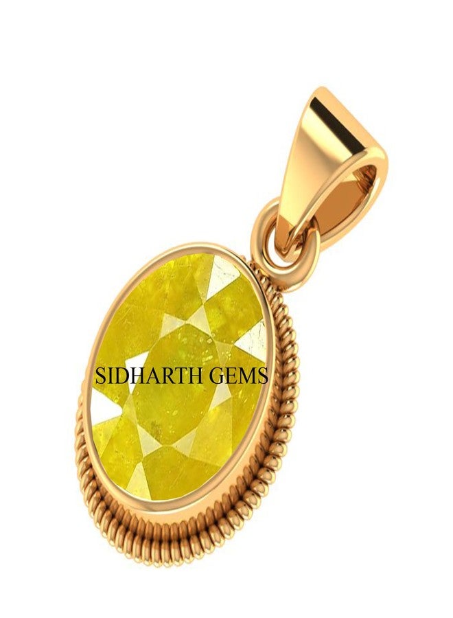 SIDHARTH GEMS 17.25 Ratti Natural Yellow Sapphire Pendant/Locket Pukhraj Stone Gold Plated Pendant for Men and Women - Image 3