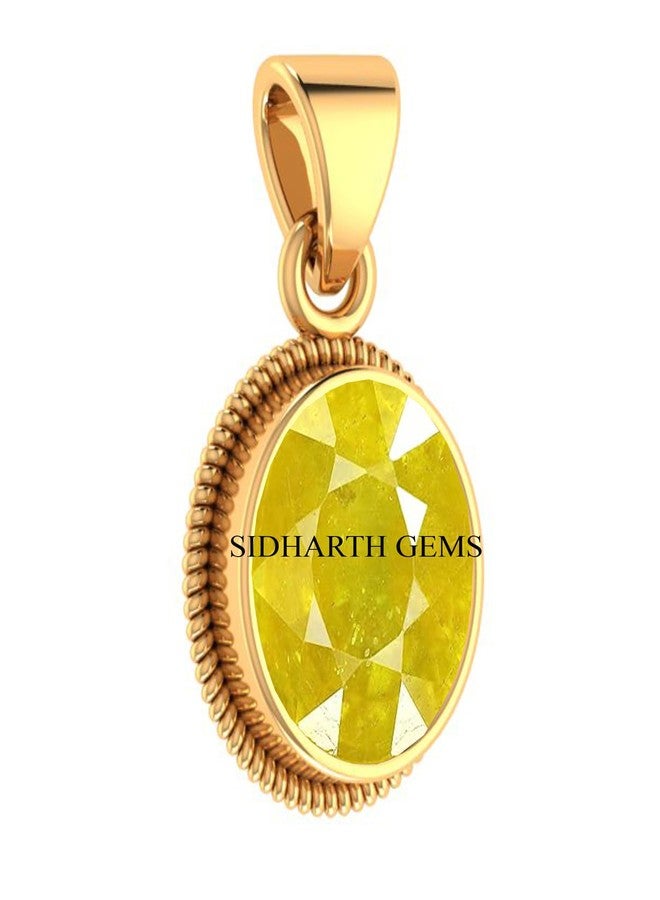 SIDHARTH GEMS 17.25 Ratti Natural Yellow Sapphire Pendant/Locket Pukhraj Stone Gold Plated Pendant for Men and Women - Image 2