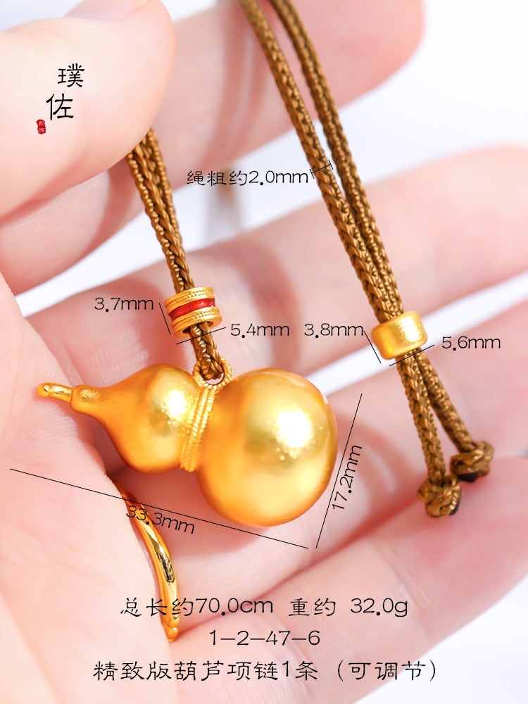 Generic Traditional Gourd Pendant Necklace Sweater Chain Liner recommend with ring gourd double beads coffee such as Italian rope necklace 1 