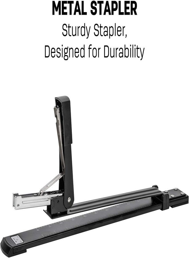 bosig® Long Reach Stapler, 25 Sheet Capacity, Extra Long Black Stapler with Long Arm, Ideal for Booklet and Program Making or Book Binding, Extended Size, - Image 2