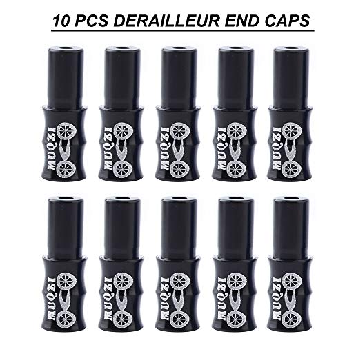 Saipor Saiper Total 20-Piece 10pcs 5mm Red Alloy Bicycle Bike Brake Cable End Cap Housing Ferrules Crimps + 10pcs 4mm Black Derailleur Shift Wire Cable End Cap - Image 4