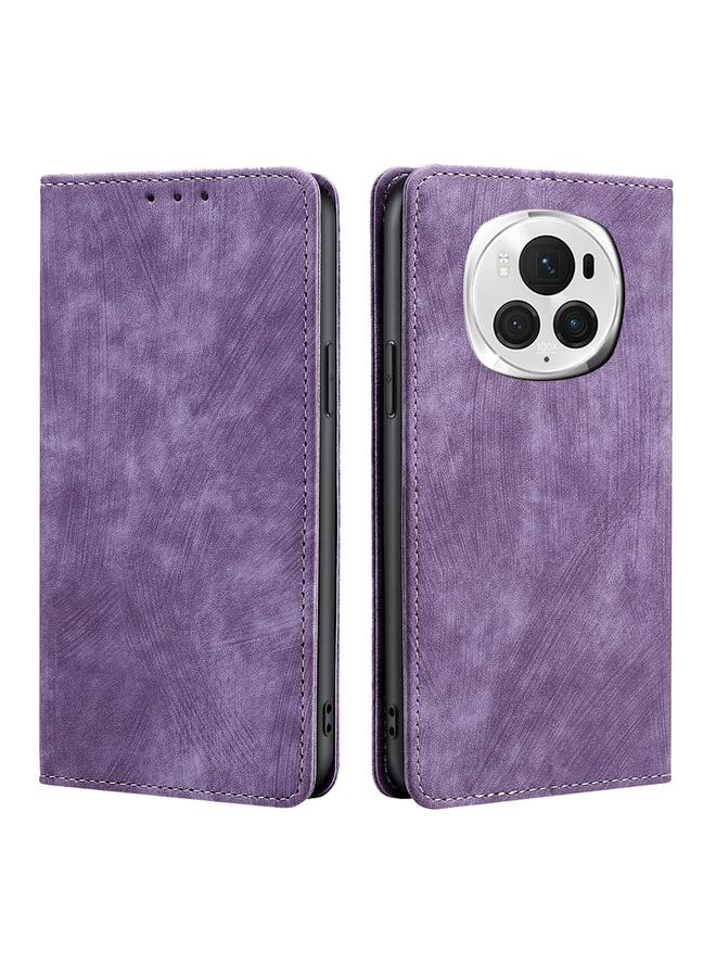 S-TOP Case For Honor Magic6 Pro RFID Anti-theft Brush Magnetic Leather Phone Case - Image 1