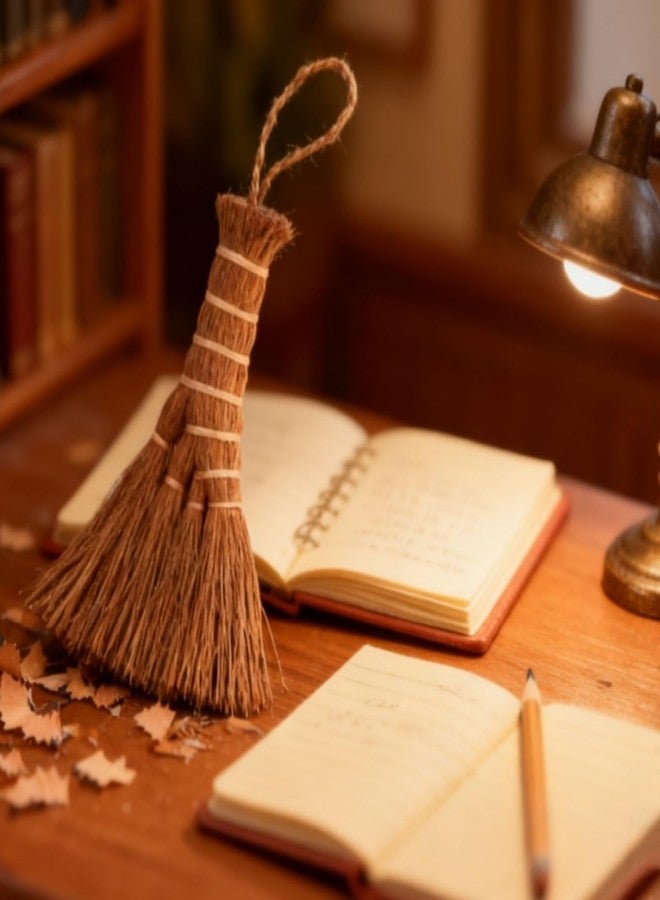 Jerliflyer Mini Brown Broom Palm,Small Palm-Sized Handle Broom Brush for dusting and Removing Crumbs, Dirt, dust, etc. from Table Tops - Image 5