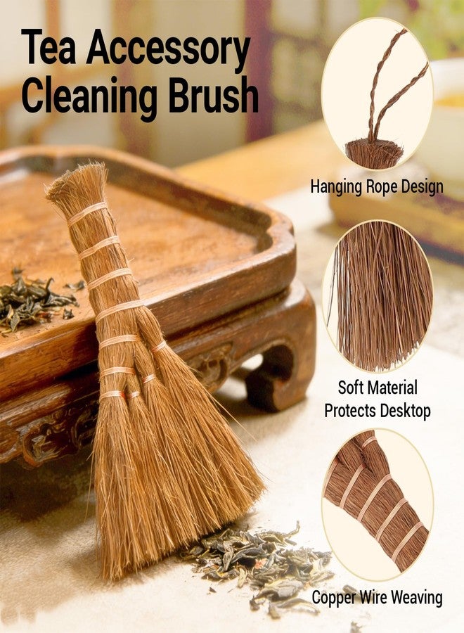 Jerliflyer Mini Brown Broom Palm,Small Palm-Sized Handle Broom Brush for dusting and Removing Crumbs, Dirt, dust, etc. from Table Tops - Image 4