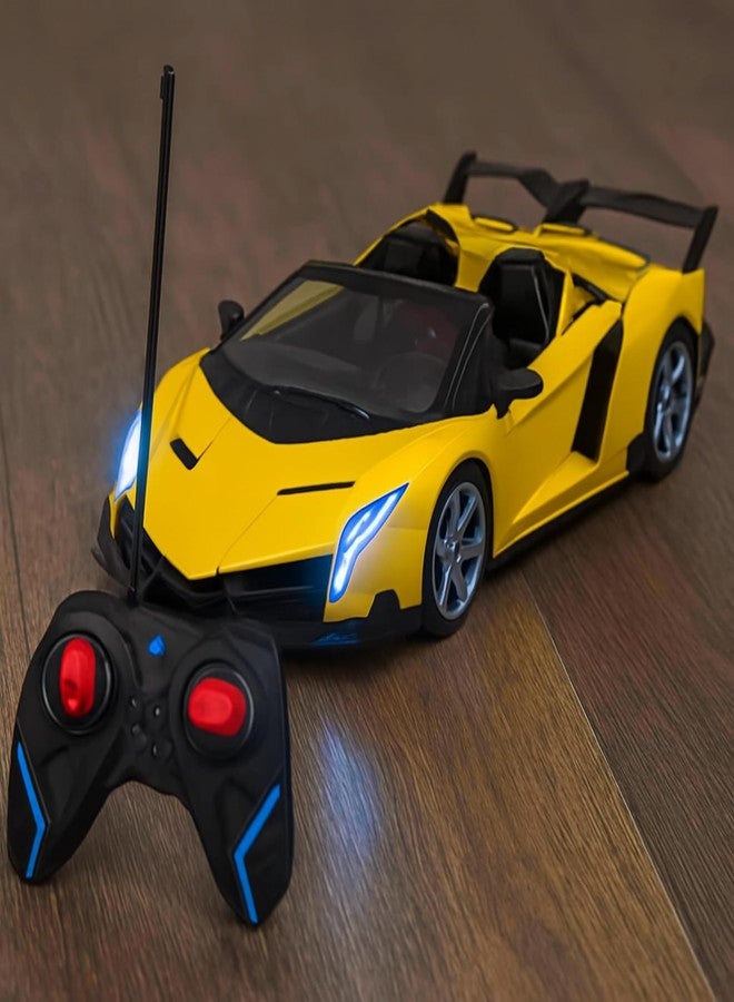 KIDZYMON® Remote Control Racing Car for Boys Age 4+ Years I Full Function - Non-Rechargeable I Forward Reverse Left and Right Turn I Flashing Light I Pack of 1 I Yellow Colour - Image 1