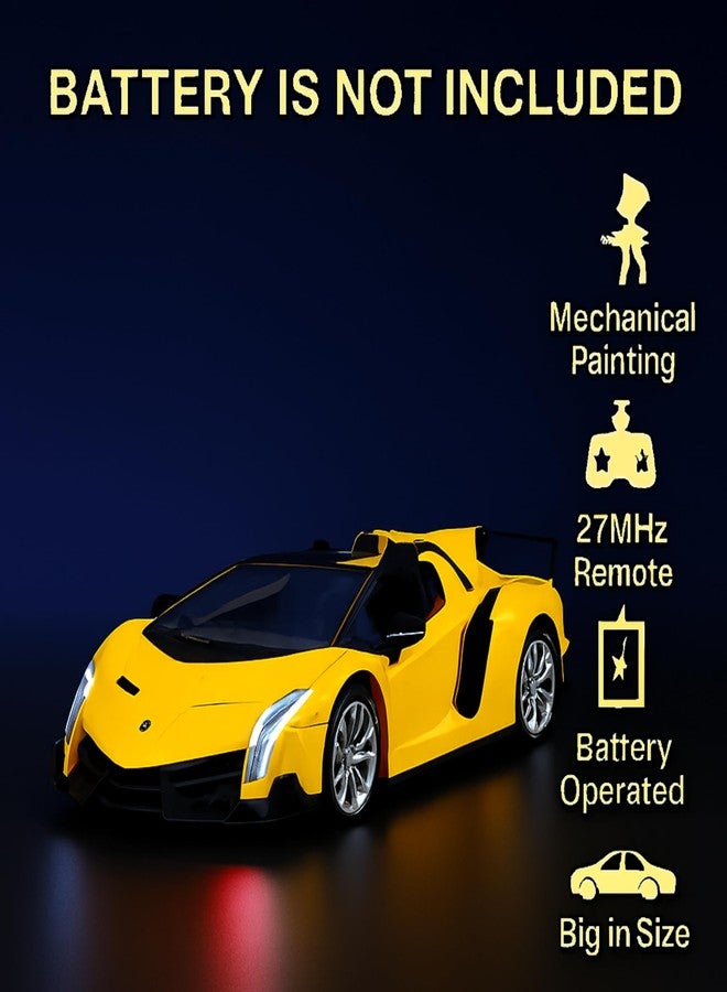 KIDZYMON® Remote Control Racing Car for Boys Age 4+ Years I Full Function - Non-Rechargeable I Forward Reverse Left and Right Turn I Flashing Light I Pack of 1 I Yellow Colour - Image 2