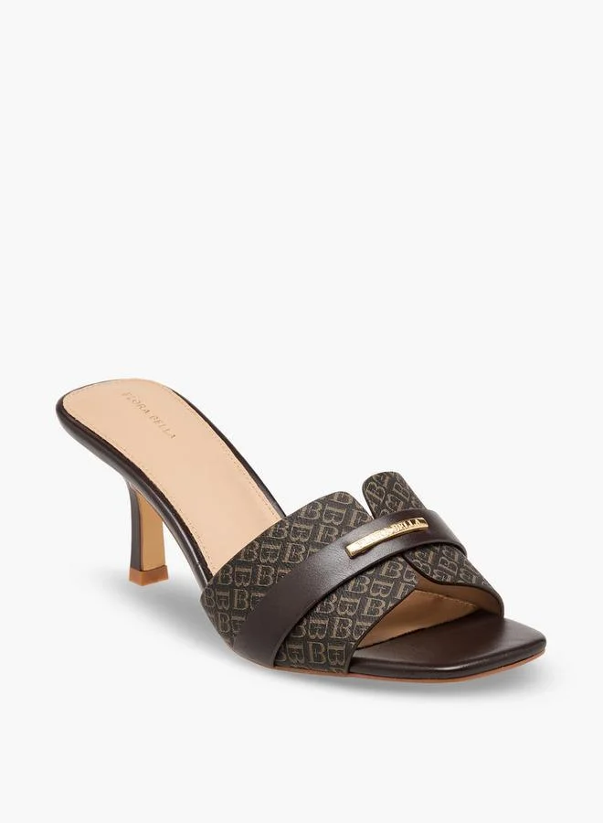 Flora Bella By Shoexpress BROWN Flora Bella Women Monogram Print Sandals for Women | Best Price UAE
