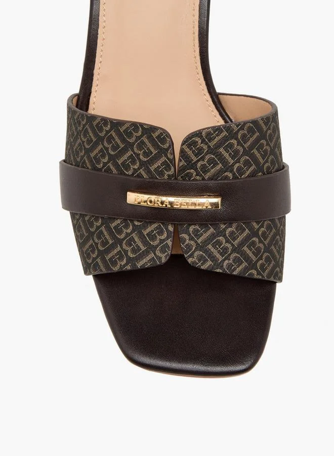 Flora Bella By Shoexpress BROWN Flora Bella Women Monogram Print Sandals for Women | Best Price UAE