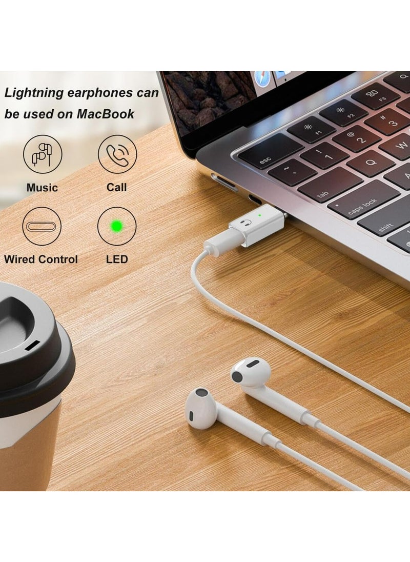 Dominy - Compatible for USB C to Lightning Audio Adapter,USB C to Lightning Headphone Converter with Indicator Light,Lightning to USB C Adapter for iPhone 15 Series,MacBook and More USB-C Devices-B - Image 1
