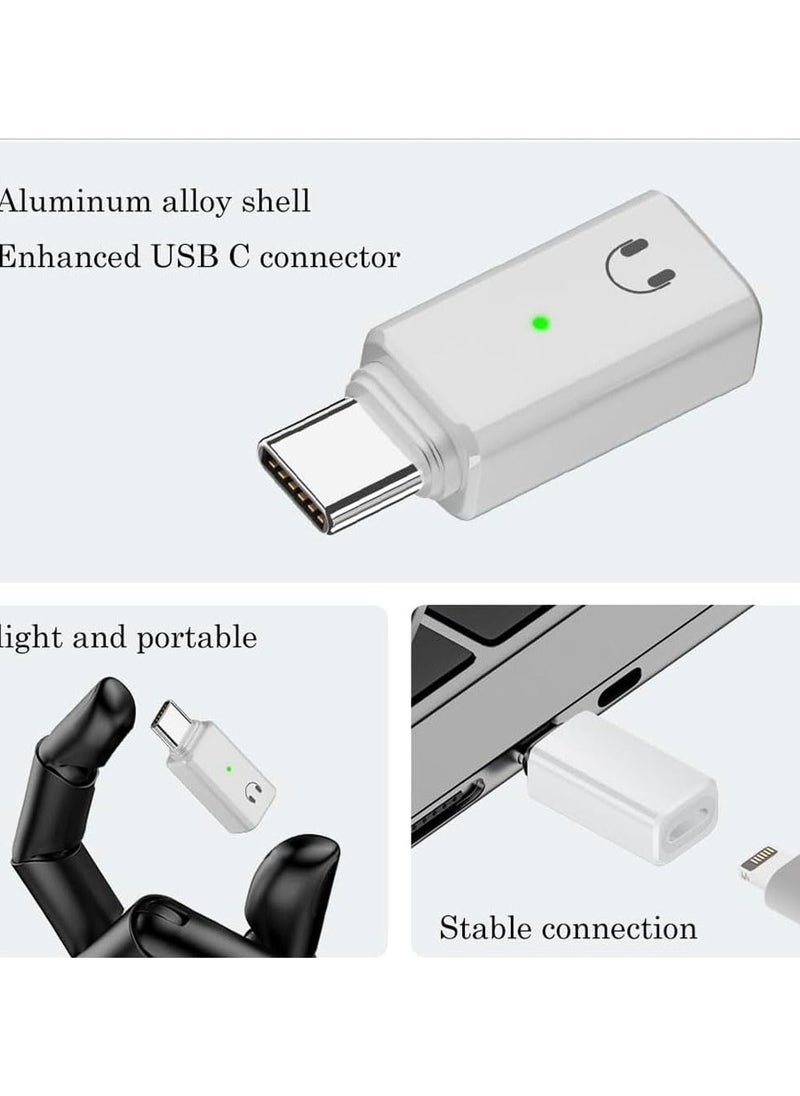 Dominy - Compatible for USB C to Lightning Audio Adapter,USB C to Lightning Headphone Converter with Indicator Light,Lightning to USB C Adapter for iPhone 15 Series,MacBook and More USB-C Devices-B - Image 1