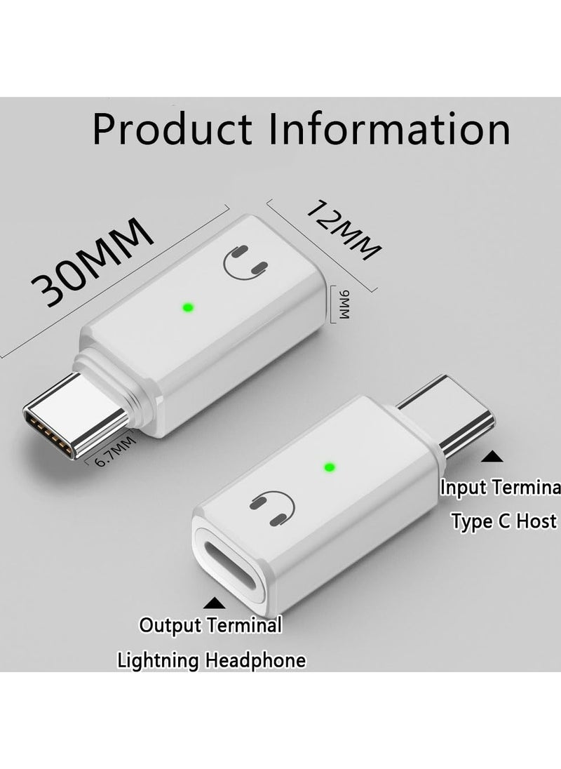 Dominy - Compatible for USB C to Lightning Audio Adapter,USB C to Lightning Headphone Converter with Indicator Light,Lightning to USB C Adapter for iPhone 15 Series,MacBook and More USB-C Devices-B - Image 1