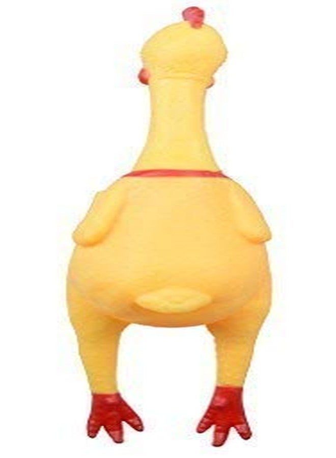 D&C Paws Pet Rubber Screaming Chicken Toy for Pets - Super Durable & Funny Squeaky Chicken Dog Chew Toy - Silly Squeezing & Squawking Novelty Gift Idea - Yellow Color - Image 3