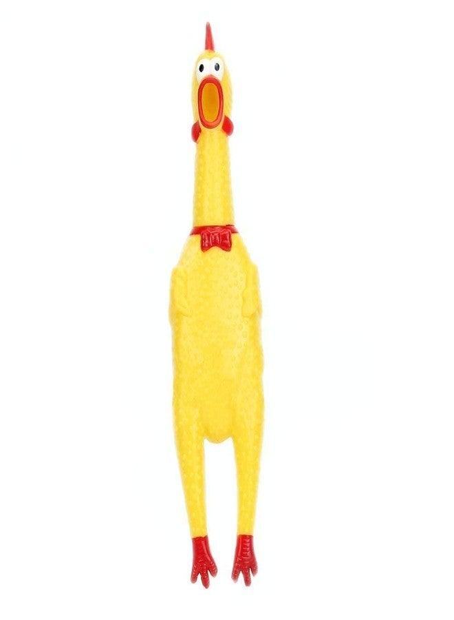 D&C Paws Pet Rubber Screaming Chicken Toy for Pets - Super Durable & Funny Squeaky Chicken Dog Chew Toy - Silly Squeezing & Squawking Novelty Gift Idea - Yellow Color - Image 1