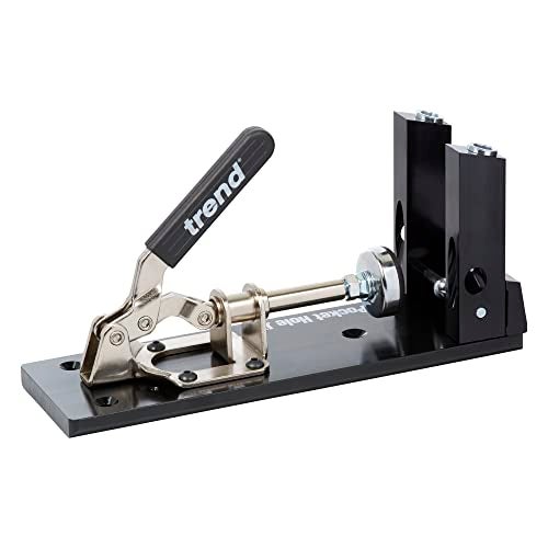 Trend Pocket Hole Jig Kit with Dual Column Jig, Face Clamp, HSS Drill Bit & Depth Setting Collar, 2 Square Bit Drives & 100 Pocket Hole Screws, PH/JIG - Image 1