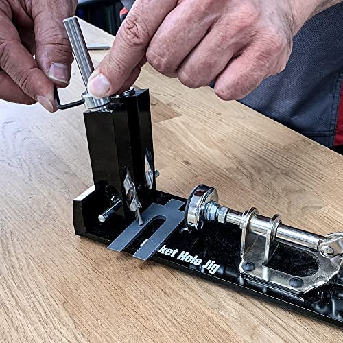 Trend Pocket Hole Jig Kit with Dual Column Jig, Face Clamp, HSS Drill Bit & Depth Setting Collar, 2 Square Bit Drives & 100 Pocket Hole Screws, PH/JIG - Image 5